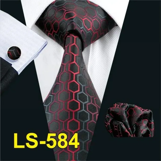 Bărbați set de luxos de cravate, Handkerchiefs, Cuff link-uri
