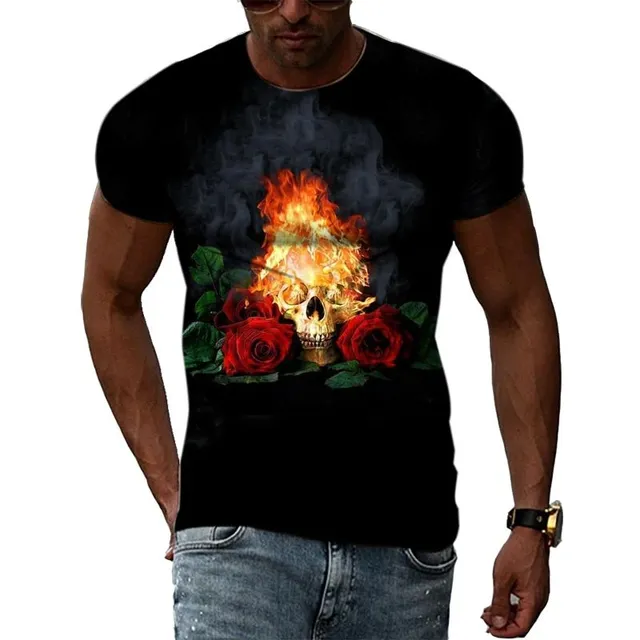 Men's modern short sleeve T-shirt with original abstract print Noah