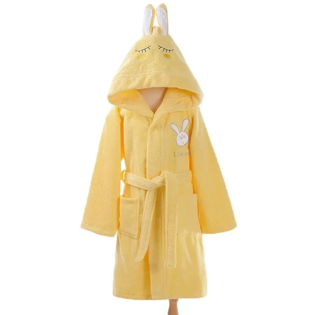 Baby soft robe with cute ears on Jodie's hood