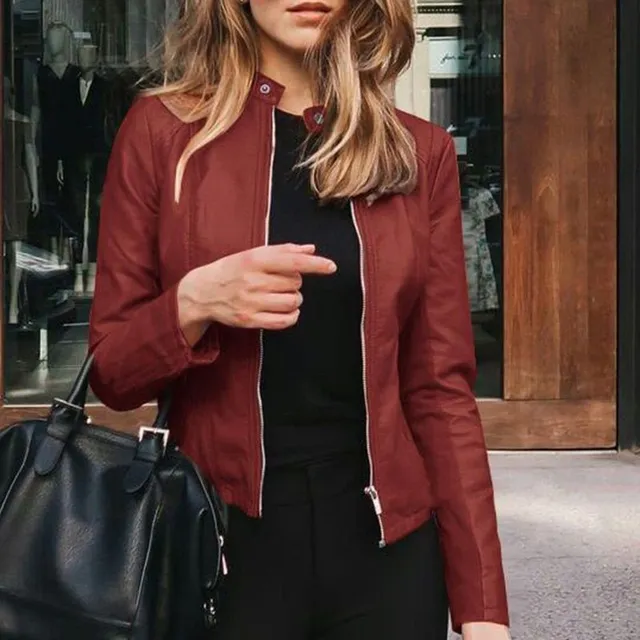 Dámská elegantní koženková bunda Emma