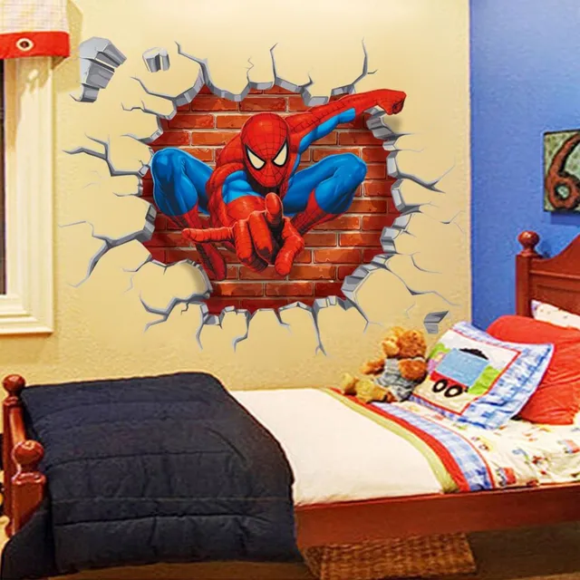 Duża naklejka ścienna 3D Spiderman