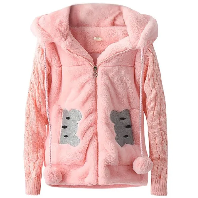 Jachetă de pluș pentru fetițe - 2 culori