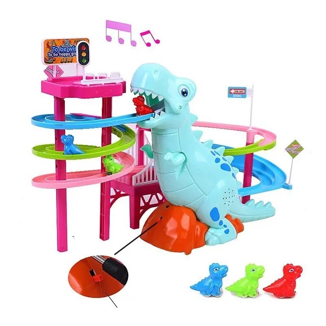 Children's electronic dinosaur car track