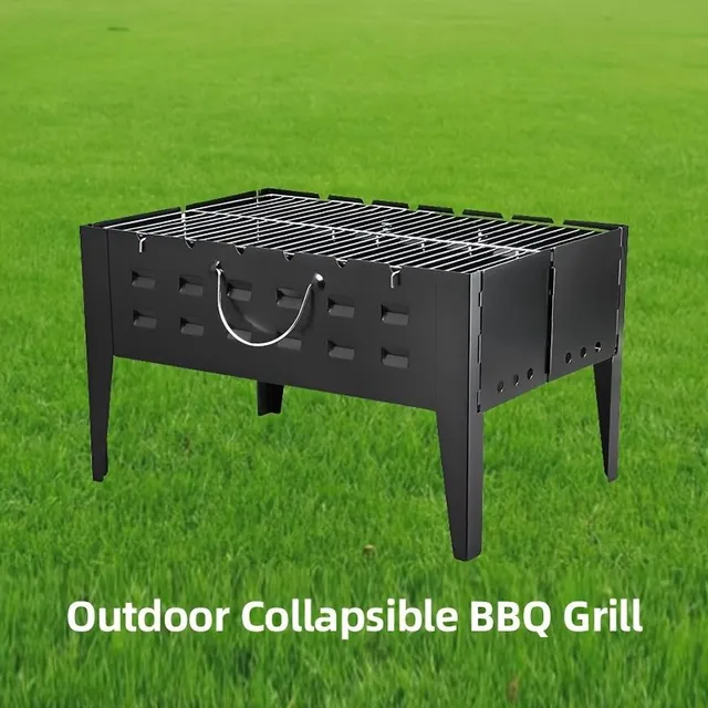 Foldable portable charcoal grill for outdoor picnics, camping and garden use - Practical and easy to transfer