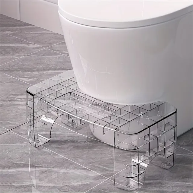 1 pc foldable transparent toilet stool for squat, baby stool Footrest Toilet stool for squat, anti-slip tool for improvement
