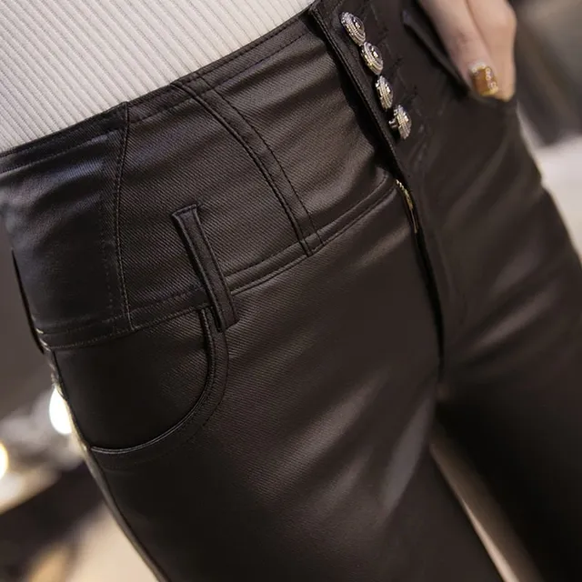 Women's faux leather trousers A212