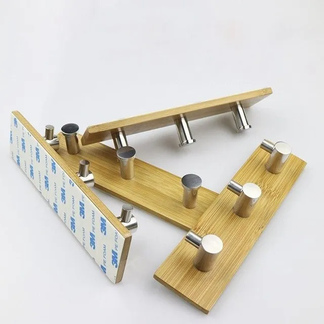 Wooden self-adhesive hanger