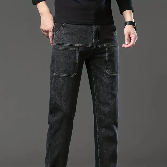 Fashion cargo jeans with elastane - universal for all seasons