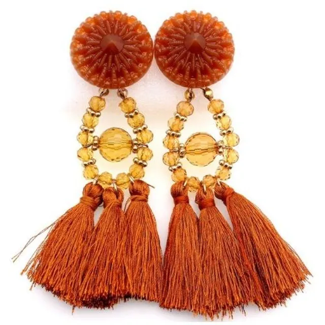 Beaded earrings with tassels - 9 colours