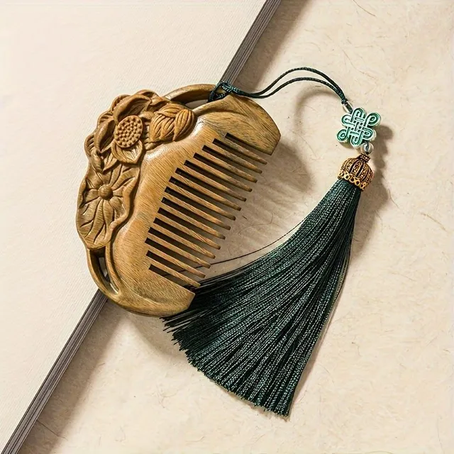 Vintage stylish comb made of lotus sandalwood