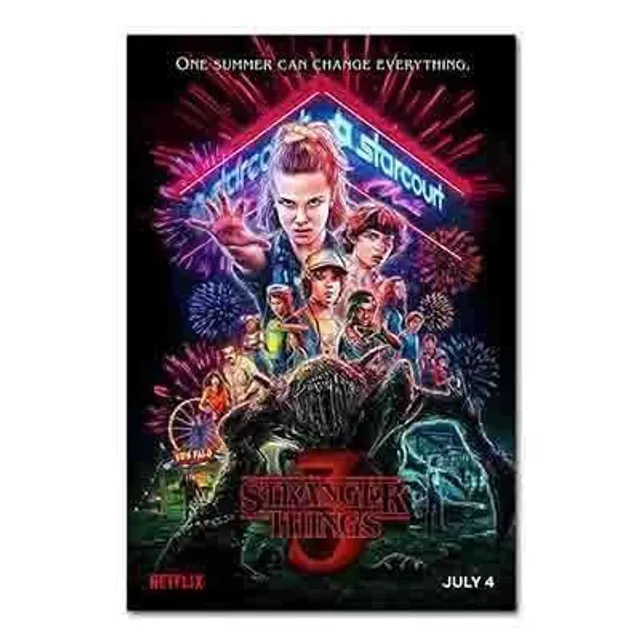 Stylowy plakat oparty na filmie Stranger Thing 4 30 X 20 cm