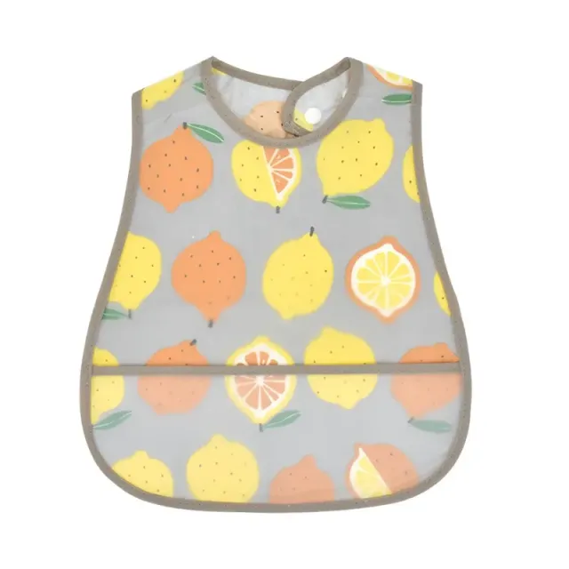 Children's impervious adjustable cotton bib with cartoon motifs