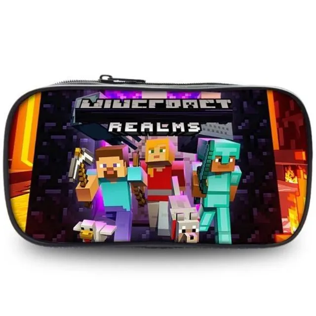 Stylish pencil case with Minecraft theme f