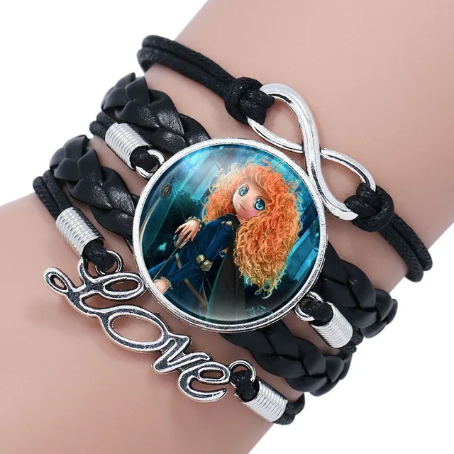 Beautiful multi-layered girls bracelet with favourite princesses