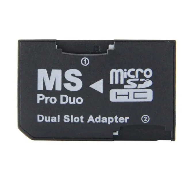 MS Pro Duo memory card reader for 2x Micro SDHC