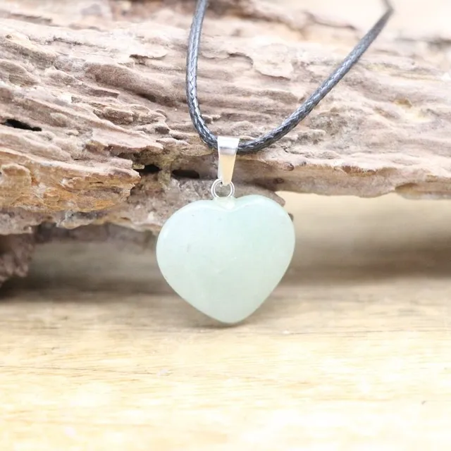 Beautiful necklace with heart-shaped pendant made of mineral with healing effects of Orcha