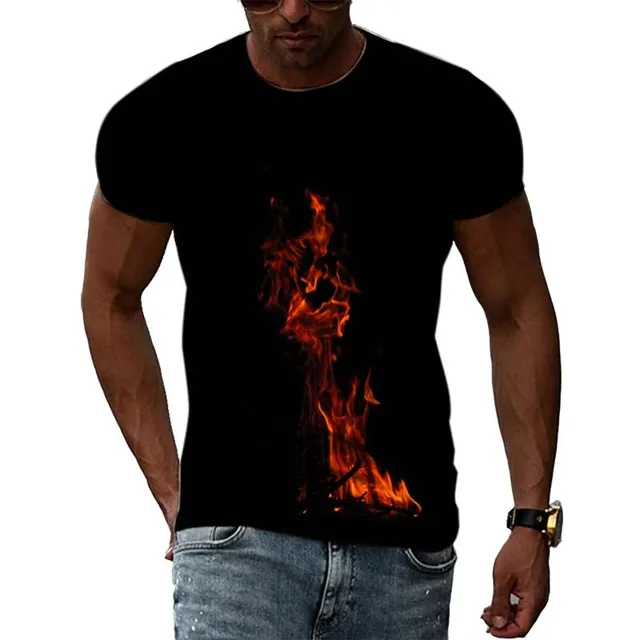 Męska nowoczesna koszulka z krótkim rękawem z oryginalnym abstrakcyjnym nadrukiem Noah