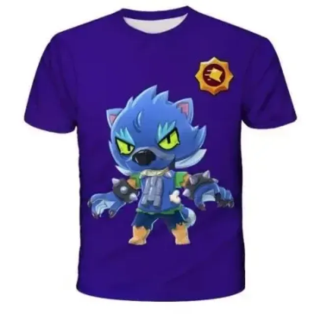 Kids short sleeve shirt with prints of popular Brawl Stars characters