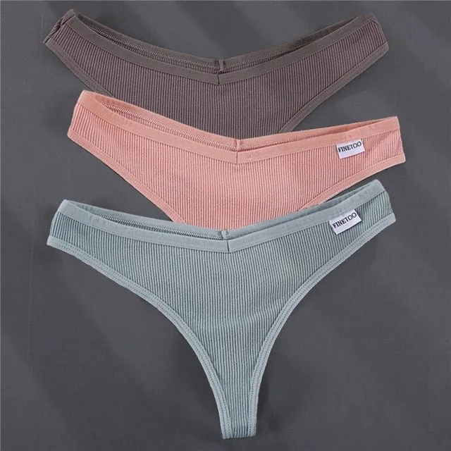 Quality cotton thong set 3 pieces