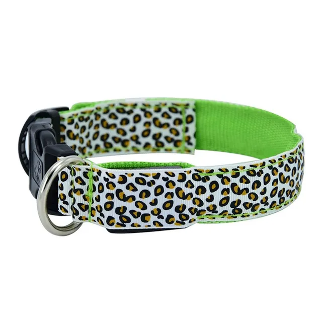 Adjustable nylon collar with LED lighting