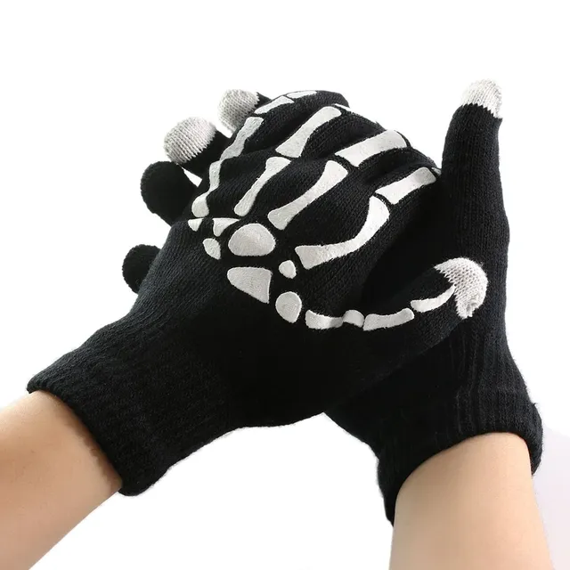 Zimowe rękawiczki męskie z kośćmi
