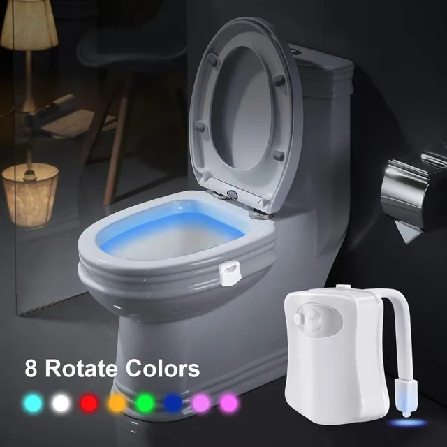 LED toilet lighting with motion sensor