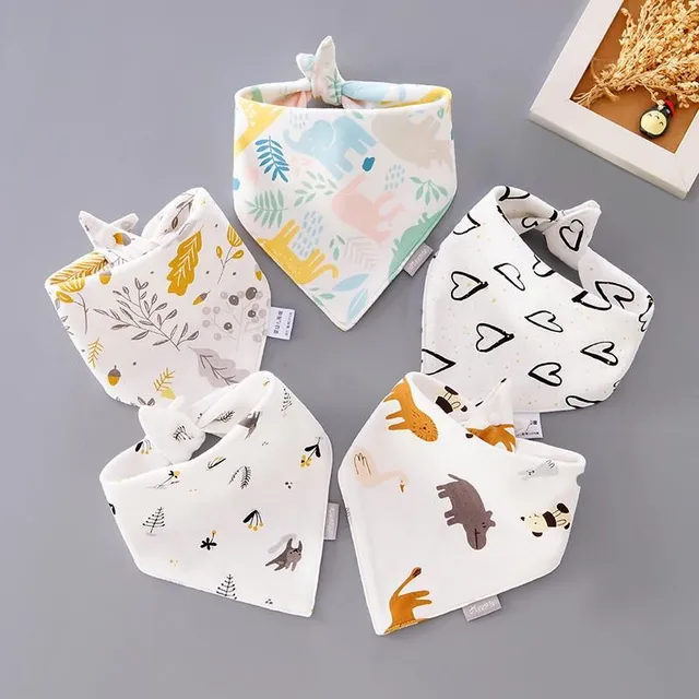 Soft cotton baby bib 5 pcs