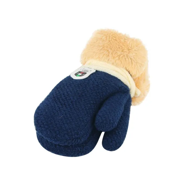 Mănuși tricotate pentru copii cu degetar