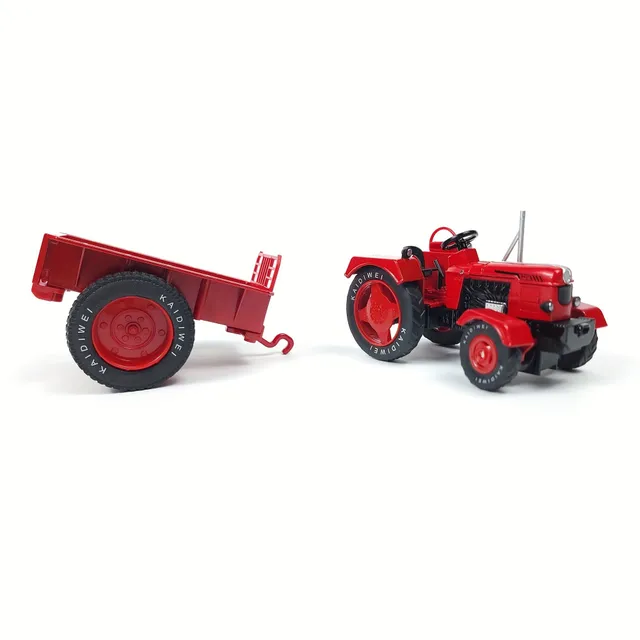 Tractor retro cu remorcă 1:18 - model metalic