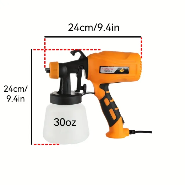HVLP sprejová pištoľ s európskou vidličkou - 3 sprejové vzory, pre domáce a profesionálne použitie, pre nábytok, plot, auto, bicykle