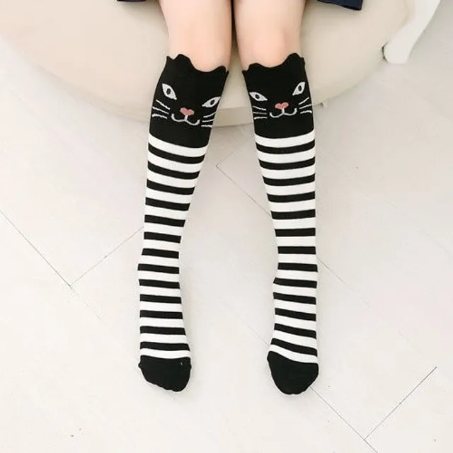 Chaussettes montantes pour filles avec des animaux - 10 variantes