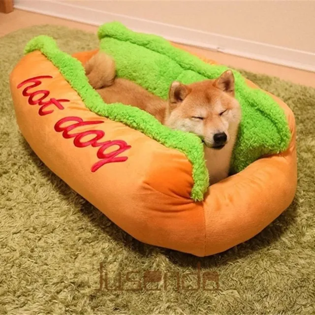 Funny bed for hot-dog dog