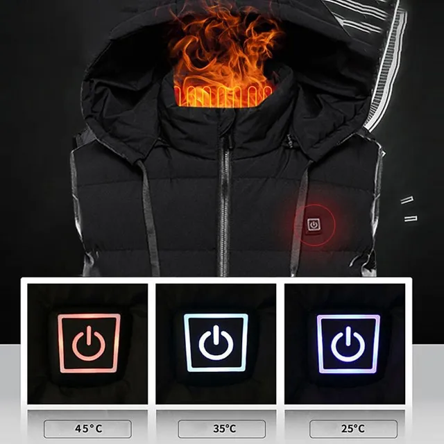 Unisex USB heated vest with hood