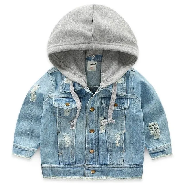 Giacca di jeans per bambini con cappuccio