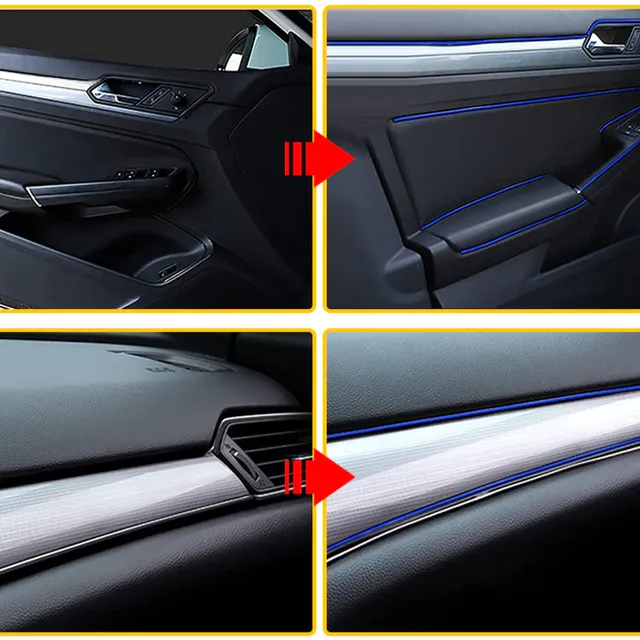 Interior decorative car mouldings with scraper