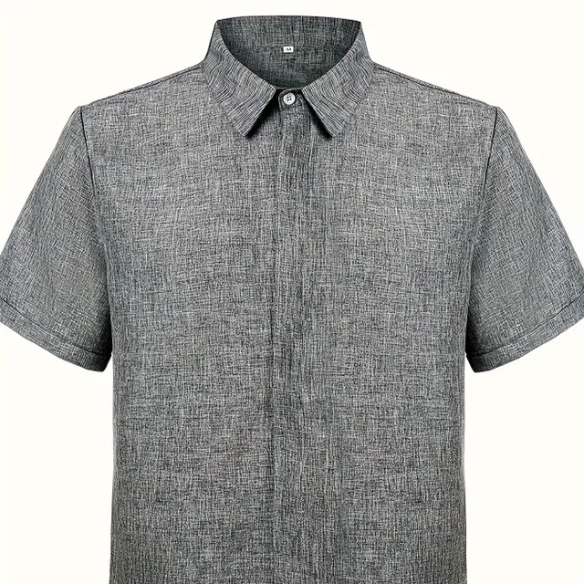 Pánská stylová a ležérní volná košile s límečkem, knoflíky a krátkými rukávy
