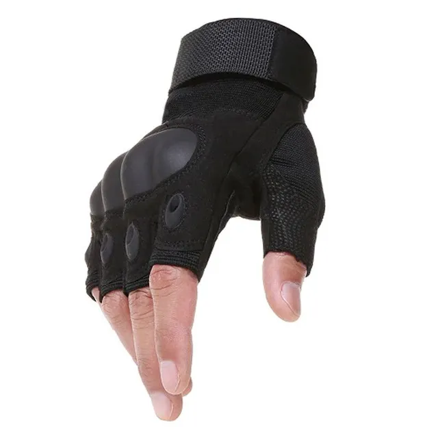 Motorkářské vyztužené rukavice Gefroi - černé