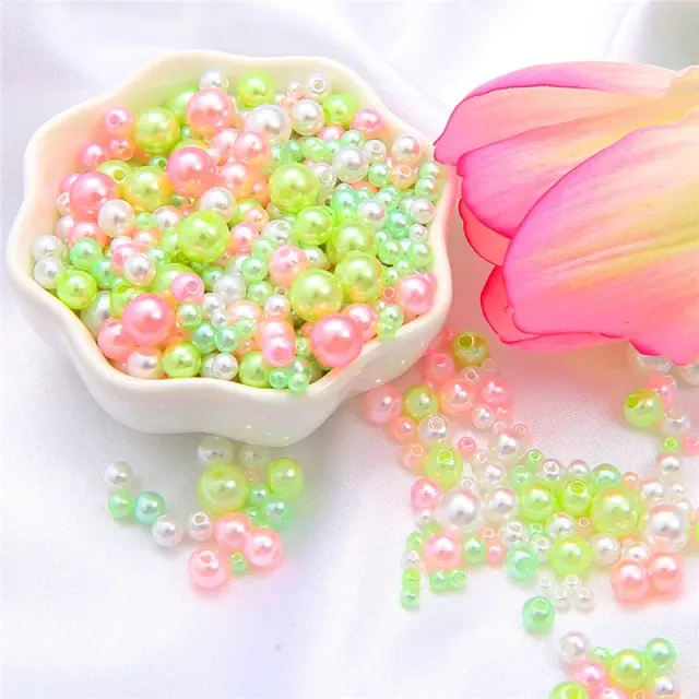 150pcs/Packaging Mix Sizes 3/4/5/6/8mm Beads With Hole Colorful Pearls Round acrylic Imitation Pearl DIY For Jewelry &amp; Handmade Work