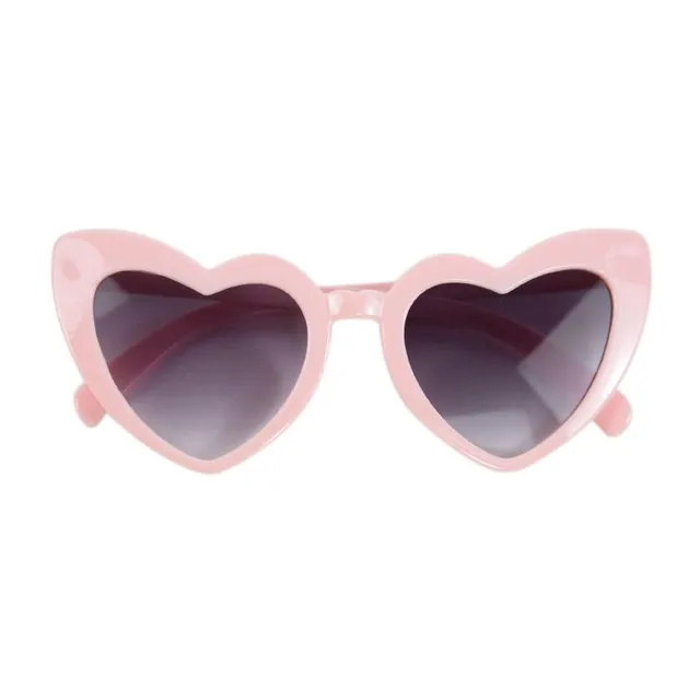 Luxurious single color sunglasses in the shape of a heart