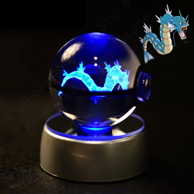 Cute Pokéball-shaped 3D table lamp with Pokémon motif