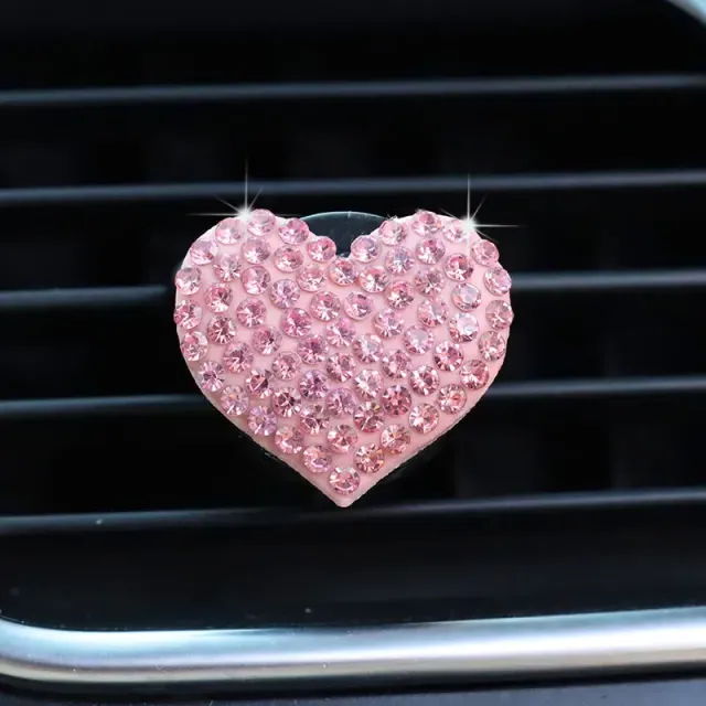 1 pc New cute air freshener into a car shaped heart with diamond