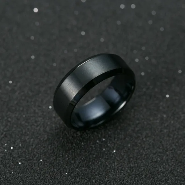 Men's black titanium ring