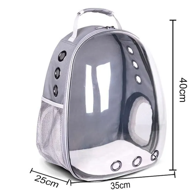 Backpack for cats gray see-picture