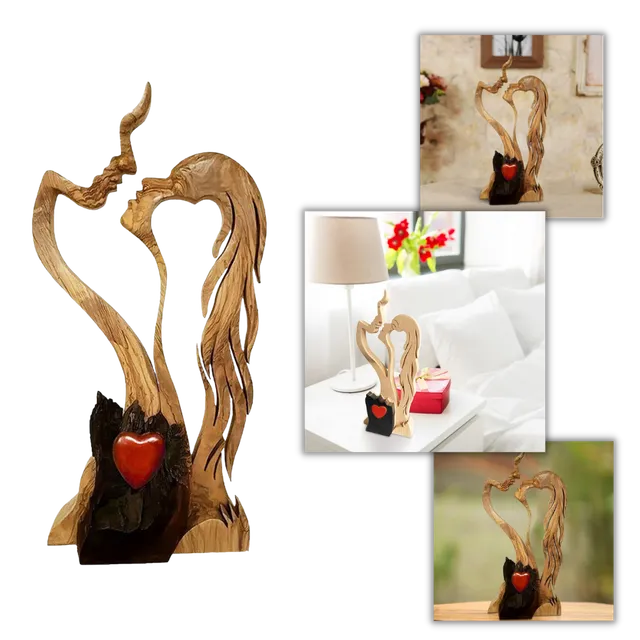 Wooden sculptural decoration of love