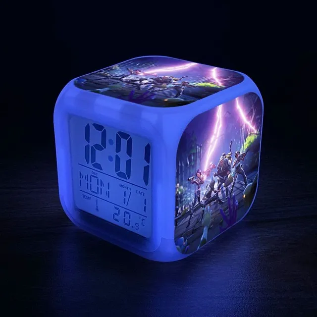 Original luminous alarm clock with Fortnite computer game motif 04-no-box