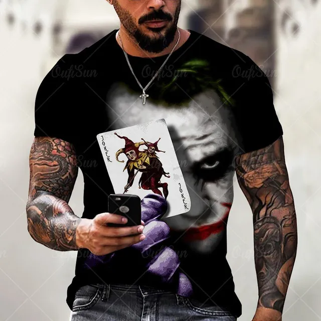 Tricou bărbătesc cu mânecă scurtă și imprimeu - Joker