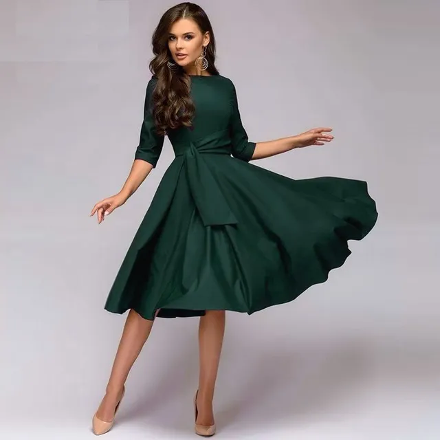 Ladies elegant dress with wide skirt