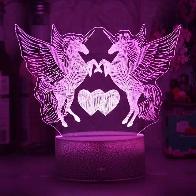 Lampă de noapte 3D pentru copii - unicorn