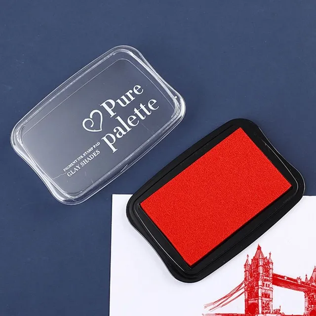 Modern one-colour pad for dipping stamps and stamps - various colour variants
