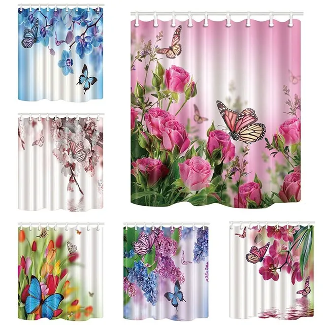 Shower curtain pattern butterflies